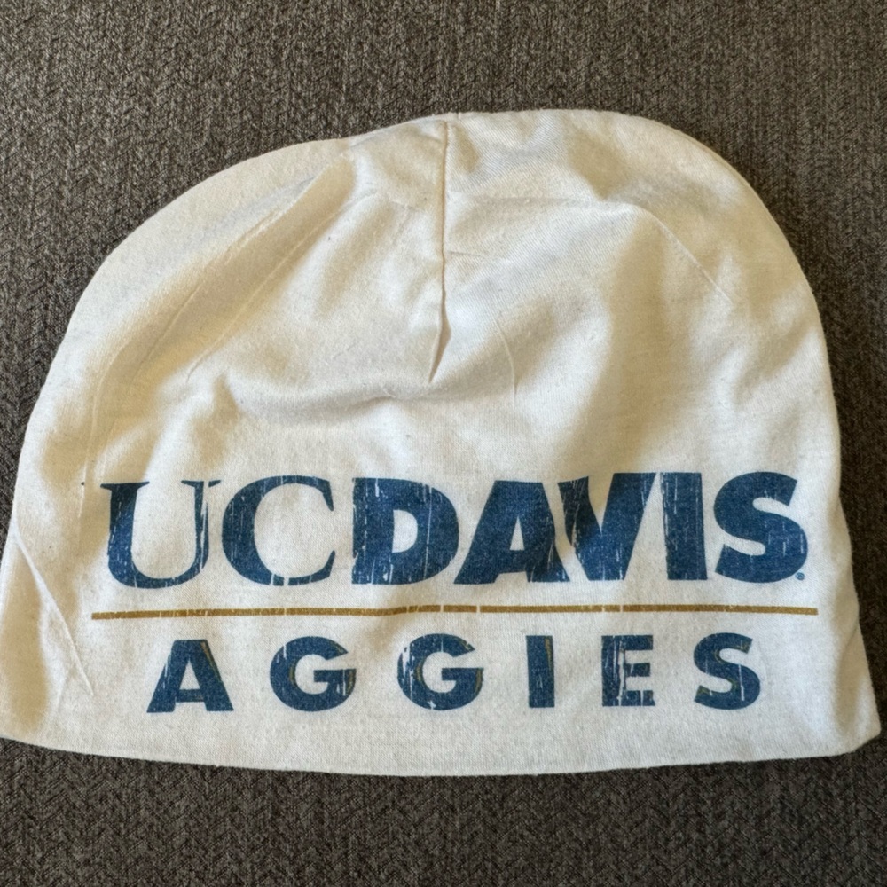 UC Davis Aggies white skull cap Beanie